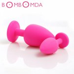 3 size silicone anal plug Random color butt plug suppository gem stimulation Anal Toys Sex Toys Products For Adults sex shop