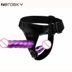 Zerosky, Zerosky Double Dildo Lesbian Strapon Dildo For Women Ultra Elastic Harness Strap On Dildo For Woman Realistic Penis Sex Toys