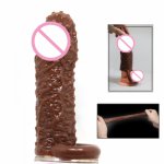 Penis Sleeve Reusable Condoms Flexible Dildo Penis Pump Enlarger Sleeves Penis Cock Ring Man Sex Products Dildo Penis Extender