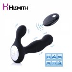 HISMITH Male Vibrating Prostate Massager With 2 Powerful Motors 10 Stimulation Patterns Wireless Remote Control Anal Vibration