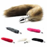 Fox, Guver S&M&L Metal Butt Anal Plug Faux Fox Tail Adult Games Products Anal Sex Toys For Woman 6 Colors 1PC
