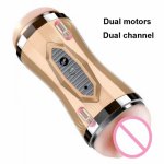 Dual channel 72 Speeds Oral Automatic Masturbator for man Realistic Vagina real pussy Adult sex toys for men Masturbation cup