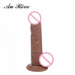 Au Reve Realistic  Suction Cup Huge Dildo 8 inch 20 cm 300g 3 Colors Silicone Dildo Sex Products for Women Free Shipping