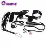 Oomph! 7 Pcs/Set Kit Fetish Sex Bondage Sex Toys for Couple Adult Game Whip Rope Mouth Stuffed Nipples Clamps Handcuffs Cuffs 