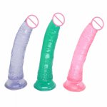 Soft Crystal Dildo 21cm Jelly Realistic Dildos With Strong Suction Cup Large Dick Flexible Artificial Penis Sex Toys For Women 