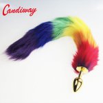 Fox, rainbow Fox Tail DOG TAILS Butt Anal Plug BULLET buttplug G SPOT Sex Toy role play Dog Tails COUPLES LOVER Products SEX GAME