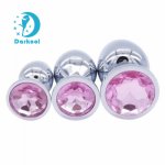Hot Sell Metal Anal Toys Stainless Steel Plug Anal Butt Jeweled Large Medium Small butt plug Adult Producs For Gay Men Women