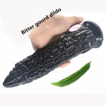 Faak, FAAK bitter gourd dildo fake penis sex toys for women black big dildo with suction lesbian masturbation anus massage anal plug 