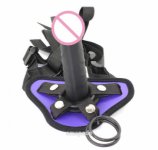 130*35mm Purple PU strap on dildo, Strap on female harness for big dildo,Strap On accessory for big dildo Sex Toys For lesbian