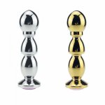 Big Size Jewel Anal Plug Stainless Steel Long Butt Plug Metal Anal Beads Adult Product Erotic Sex Toys for Women and Men