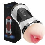 Male Masturbator Cup Deep Throat Artificial Vagina Real Pussy Pocket Vibrating Masturbator Double Hole Oral Sex Toys For Men 