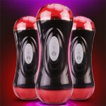 Hot Dual Hole Automatic Sucking Male Masturbation Cup Simulation Vagina Oral Pussy  Aircraft Cup Sex Toys for Men  Masturbatings