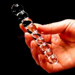 Small Glass Anal Beads Butt Plug With 9 Beads Urethra Beads Stick Penis Urethra Masturbation Glass Dildos Erotic Toys For Women