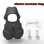 Electro Sex Ball Stretcher Silicone Scrotum Bondage Mens Sex Toys Cock And Ball Rings Electro Stimulation Penis Scrotum Ring