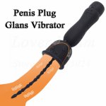 17 Speeds USB Charge Glans Vibrator Delay Lasting Trainer Penis Plug Male Masturbator Gay Urethral Sound Adult Sex Toys for Men
