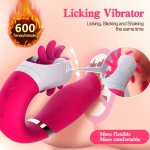 Powerful 12 Speed Rotation Vibrator Tongue Licking Toys Masturbation Clitoris Vibrator Silicone G-Spot Dildo Massage Sex toys