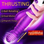 Full Automatic Thrusting Dildo Vibrator Ball Rotating Vibrator Intelligent Heating Sex Machine Double Motor G-spot Clit Massager