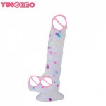 YUECHAO Realistic Strong Suction Cup Dildo Waterproof Silicone Jelly Dildos Cock Adult for Women Huge Penis Erotic Sex Toys 