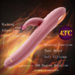 Silicone Hetaing Dildo Vibratior Vibrating & Rotating Rabbit Vibrator G spot Clitoris Stimulator Erotic Adult Sex Toys for Woman