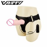 Adjustable Strap-on Realistic Flesh Silicone Penis Panties Strapon Veined Sex Toy Women Electric Remote Control Products