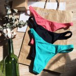 Lunamy 2018 Hot Sale Thong Swimwear Women Bikini Bottoms Sexy Solid Color Bikini Tanga Brazilian Pants Swimming Panties 8 Colors
