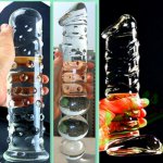 3 Kinds of Large Size Crystal Glass Dildo Simulation Penis Female Masturbation Toy Vagina G Point Stimulation Massage Plug Toys.
