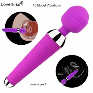 Loverkiss 10 Vibrations AV Magic Wand Vibrator Wand Massage Oral Clit Vibrator Recharge Erotic Toy Sextoys Adults for Woman