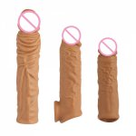 Sex Shop Silicone Penis Extender Reusable Dildo Enlargement Condoms Erotic Adult Products Penis Ring Cock Ring Sex Toys For Men