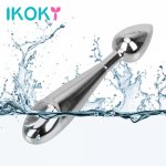 Ikoky, IKOKY Dual Head Anal Plug Butt Plug Butt Stimulator Stainless Steel Prostate Massager Sex Toys for Women Men Adult Sex Products