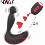 10 Modes Wireless Remote Control Anal Vibrator Prostate Massage Butt Plug Vibrating Adult Sex Toys for Men Male Masturbator Q124
