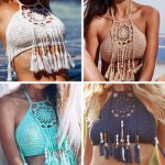 2019 Sexy Women Tassel Bikini Top Boho Beach Swimwear Crochet Fringe Bikini Bra Halter Camisoles Tank Swimsuit Hot Sale