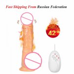 CPWD USB Rechargeable Retractable Vibrator Dildo with Strong Suction Cup Women Pussy G-spot Masturbator for Women Sex Shop