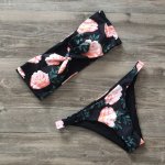 Bandeau Bikini 2018 Floral Swimwear Print Swimsuit Brazilian Biquini Sexy Thong Bikinis Set Bow Bathing Suit Maillot De Bain S-L