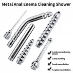 Bidet Faucets Rushed Anal Douche Shower Cleaning Enemator With 3 Styles Head Plug Enema Metal Anal Cleaner Butt Plugs Tap