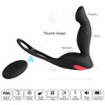 Wireless Remote Anal Dildo Vibrator Prostate Massage Butt Plug 9 Vibrating Scrotum Ring Masturbator Adult Sex Toys for Men Gay