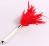 fun flirting feather tickler,sexy black/red/pink/purple chicken feather tickler for sex pre-game flirting,glass dildo handle