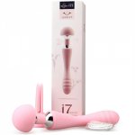 Wowyes, WOWYES i7 Double head AV vibrator USB magnetic charging Female masturbation rabbit clit stimulation body massager Adult sex toy 