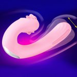 Yema, YEMA Wheel Tongue Rotation Vibrators for Women Swing Double Vagina Clitoris Stimulation Sex Toys for Woman Adult Erotic Toys