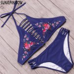 SUNRAINBOW 2019 New Arrival Sexy Bikini Set  Halter Top Swimwear Women Swimsuit Brazilian Bikinis Bathing Suits Swim Wear XL