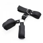 Bondage Handcuffs Bound Hand and Cervical Collar Restraint Leather Sex Product