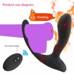 Penis Ring With Anal Plug Wireless Remote Control Vibrator Prostate Massager USB Charging Cock Ring Sex Toys For Men