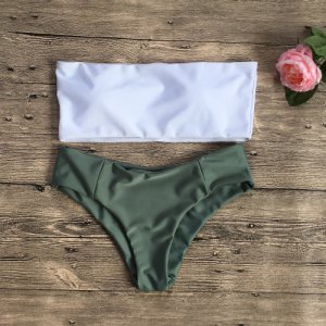 2019 New Sexy Bikinis Women Swimsuit Low Waisted Bathing Suits Swim Off Shoulder Bikini Set Swimwear white Top Bandeau