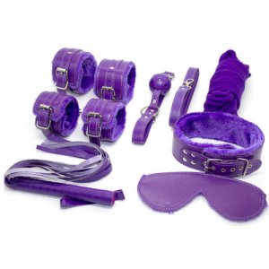 Adult Game 7-pcs Set Handcuffs Gag Whip Collar Erotic Toy PU Leather Fetish Sex Bondage Restraint Sex Toy for Couple Sex Product