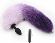 Fox, 10 Speed Vibrator Silicone/Metal  Anal Plug Fox Tail Sex Toys For Men Woman Vibrating Bullet Butt Plug Erotic Toys BDSM Products