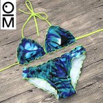 2018 Bikini Short Sexy Big Breast Swimwear Women Swimsuit Halter Top Padded Brazilian Bikini plage Monokini Bathing Suits Female