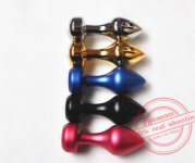 Five coler Anal Sex Toy for Women Sex Products Adult Game Toy Size M Metal Anal Plug Butt Plug & cloth bag