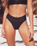 Womens Sexy Bikini Thong Bottom Brazilian V Cheeky Ruched Swimwear High Waist