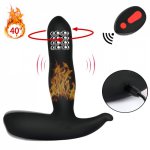 Sex USB Charging Heating Dildo Vibrator 10 Mode Remote Control 360 Swing Anal Beads Vibrators Masturbator Adult Sex Toys for Men