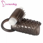 Zerosky, Zerosky Penis Sleeve Cock Ring Dildo Enlargement With Vibrator Lock Ring Adult Products Massager Sex Toy for Man