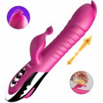 Powerful Automatic Telescopic Vibrator Tongue Licking G spot Vibrator Clitoris Stimulator Thrusting Dildo Erotic Sex Toys